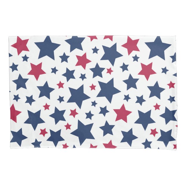 Housse D'oreillers Red and Blue Stars - motif de drapeau américain (devant)