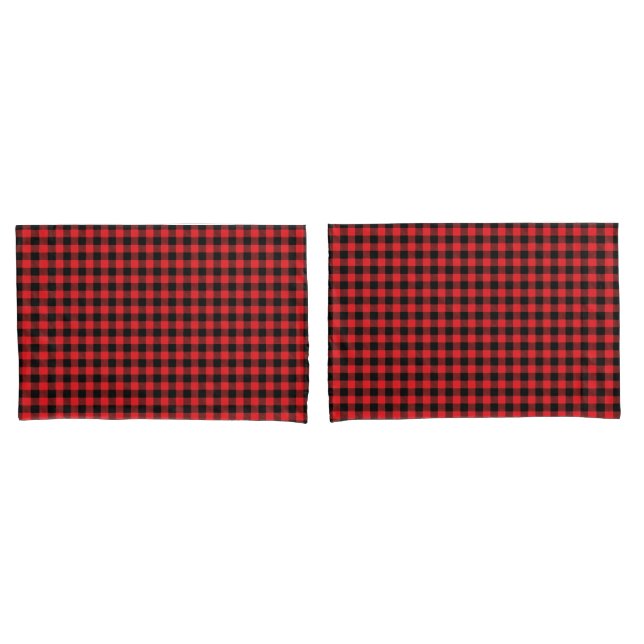 Housse D'oreillers Red Buffalo Plaid Pillowcase Pair (devant-Set)