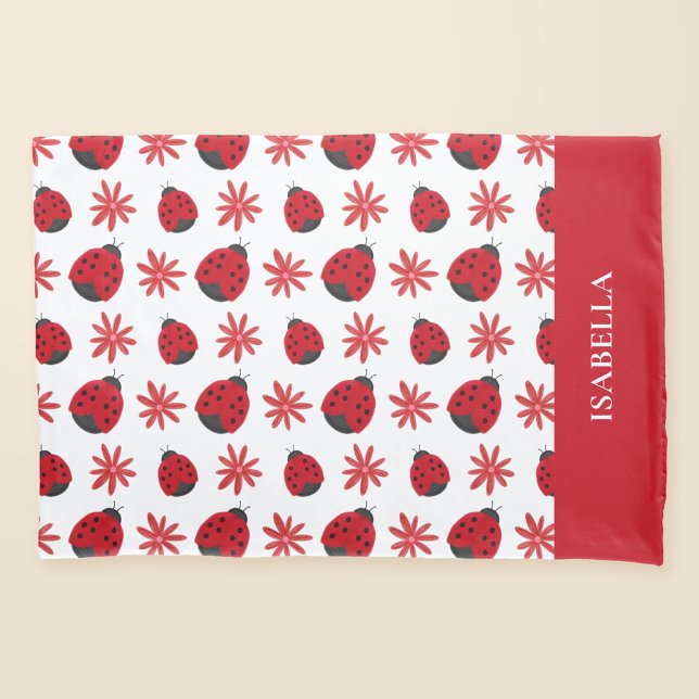 Housse D'oreillers Red Daisy Ladybug Motif Personnalisé (Créateur téléchargé)