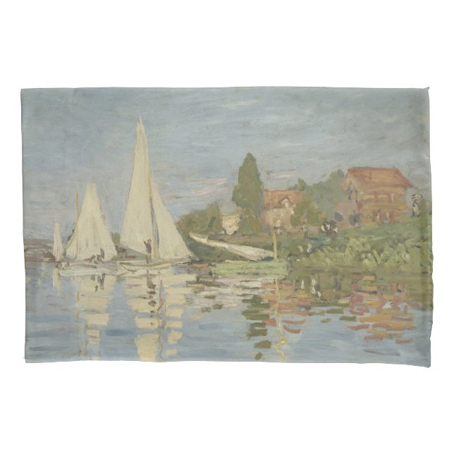 Housse D'oreillers Regattas at Argenteuil, OIl Painting, Claude Monet (devant)
