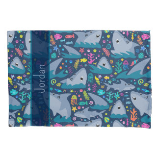 Housse D'oreillers Requin sous la mer Cute Motif personnalisé