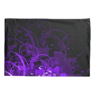 Housse D'oreillers Résumé floral acrylique pourpre
