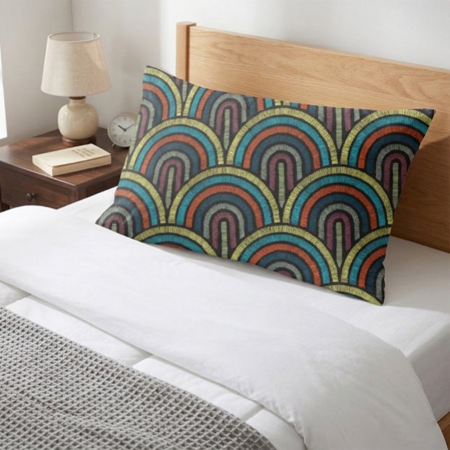 Housse D'oreillers Retro Boho Arc Art Deco Pillow Case (Créateur téléchargé)