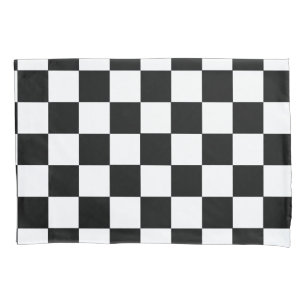 Housse D'oreillers Rétro caisse noire et blanche de coussin de motif