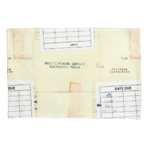 Housse D'oreillers Rétro carte due de date de livre de bibliothèque