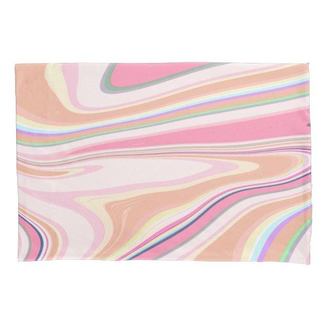 Housse D'oreillers Retro Pink Swirl Liquid Painting Aesthetic Design (devant)