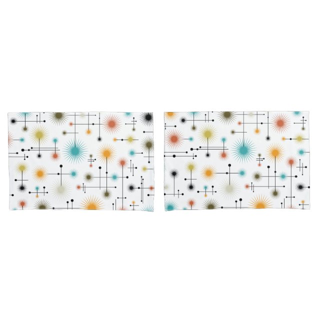 Housse D'oreillers Retro Starbursts A Go-Go ! (devant-Set)