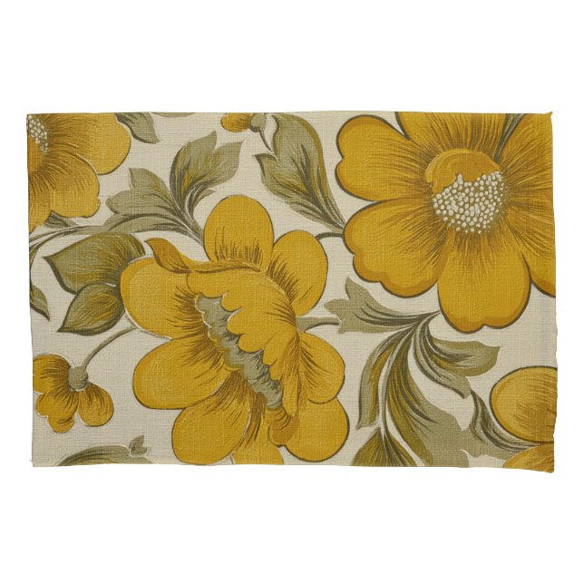 Housse D'oreillers Retro Yellow Flower Garden Aesthetic (devant)