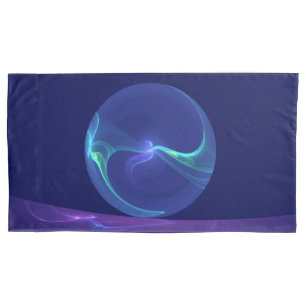 Housse D'oreillers Rêve Abstrait Violet Bleu Lumineux Art Fractal
