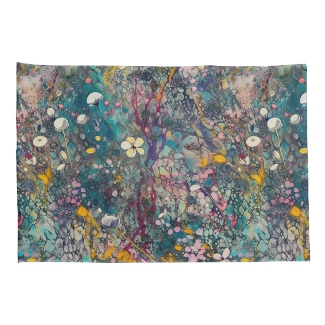 Housse D'oreillers Rêves de fleurs sauvages éthérées Design d'art abs (Dos-Droit)