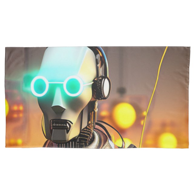 Housse D'oreillers Robot 2 tonneau gris king (devant)