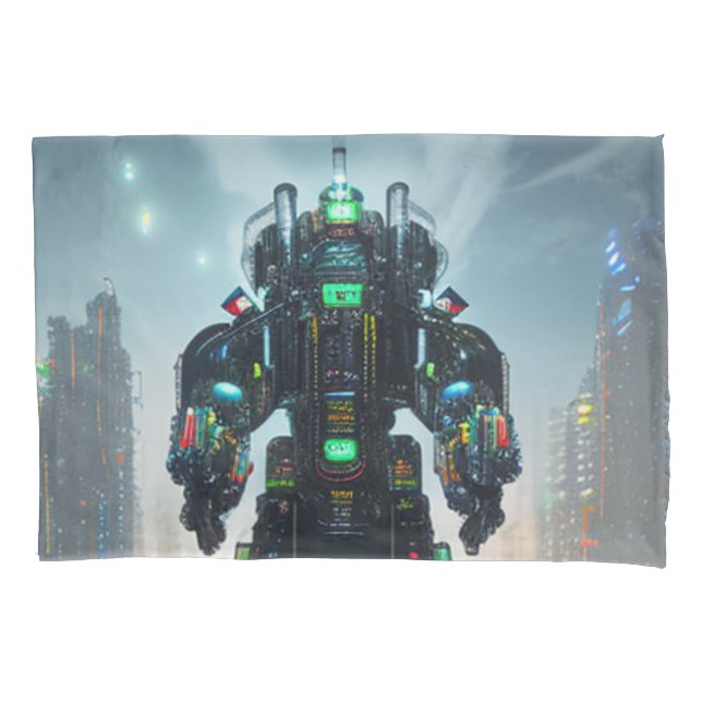 Housse D'oreillers Robot 4 coussin blanc standard (devant)