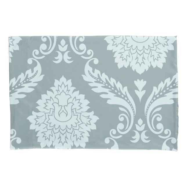 Housse D'oreillers Rococo Damask Art I Duck Egg Blue+Teal (devant)