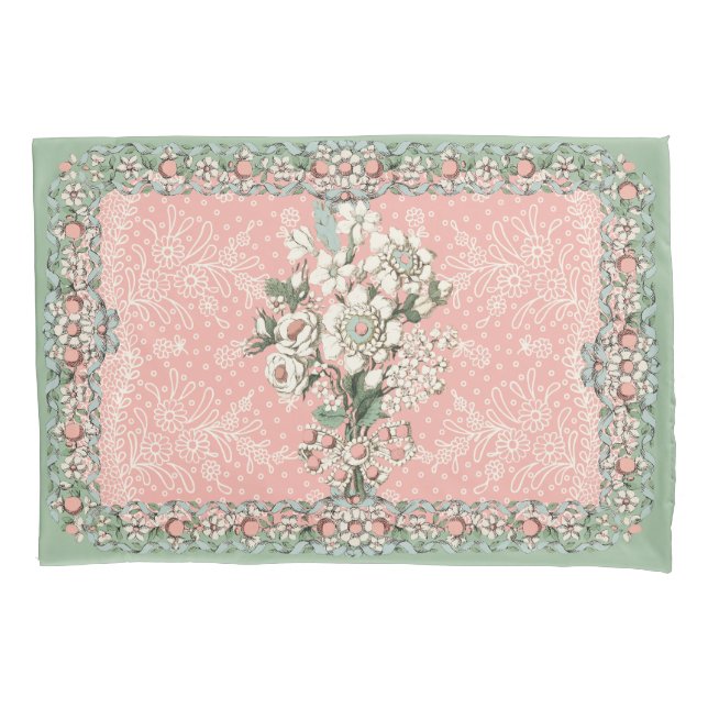 Housse D'oreillers Rococo Pilotes Duvet Couvre Twin Bouquet (devant)