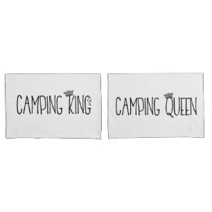 Housse D'oreillers "Roi et reine de camping "