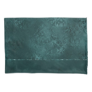 Housse D'oreillers Romance Turquoise de minuit   Dark Satiny Grunge D