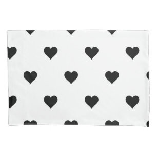 Housse D'oreillers Romantique Coeur noir et blanc Parfait pour les co