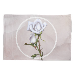 Housse D'oreillers Romantique Roses Blanches Douces Élégant Glam Flor