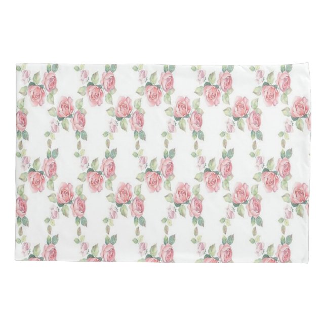 Housse D'oreillers Rose Florale Rose Chic Usé (Dos)