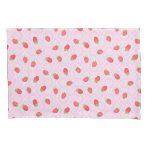 Housse D'oreillers Rose fraise. Coque coussin