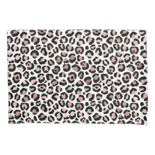 Housse D'oreillers Rose Gold Black Empreinte de léopard cheetah tenda