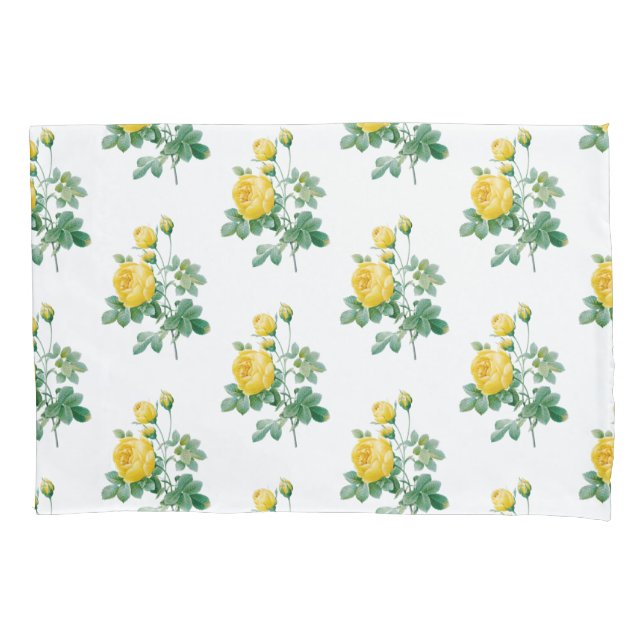 Housse D'oreillers Rose jaune vintage Fine art (devant)