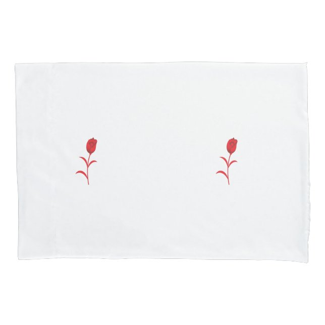 Housse D'oreillers Rose Madder, Rouge lave, design floral (devant)