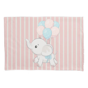 Housse D'oreillers Rose, mignon petit éléphant
