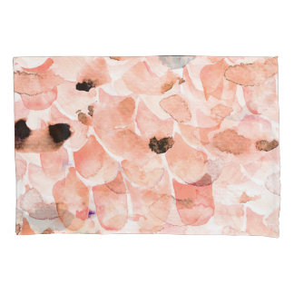 Housse D'oreillers Rose, pivoine, feuille, motif aquarelle.
