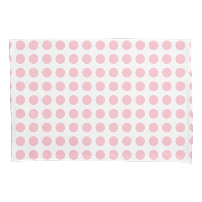 Housse D'oreillers Rose sur blanc Grand format Pois horizontaux (devant)