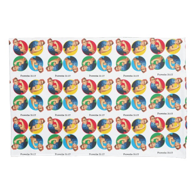 HOUSSE D'OREILLERS ROSIE LA RIVETEUSE (devant)