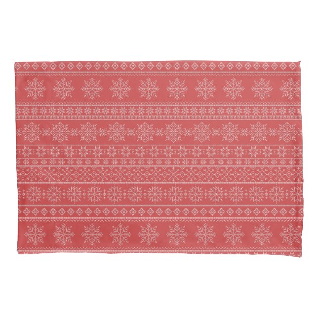 Housse D'oreillers Rouge laide pull scandinave noël envelopper p (devant)