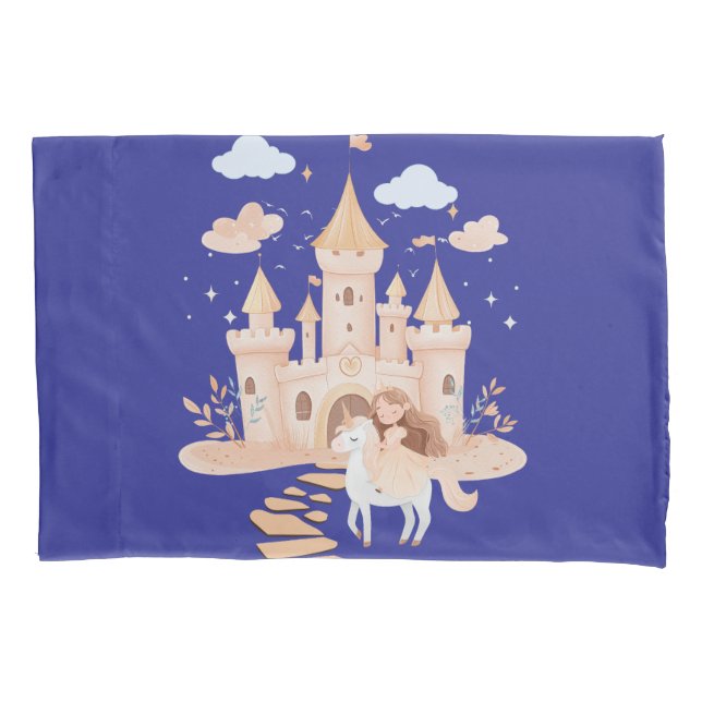 Housse D'oreillers Royal Imaginaire Art Tee - Princess & Unicorn Pala (devant)