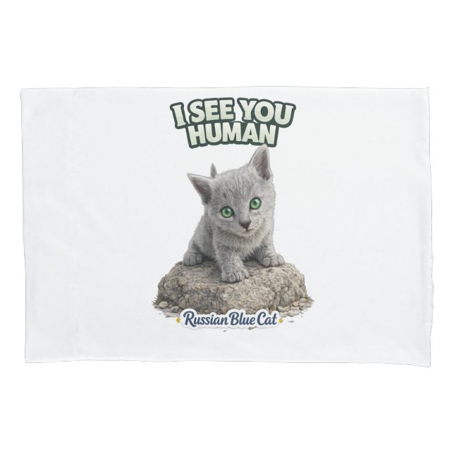 Housse D'oreillers Russian Blue Cat Pillow Cover (devant)