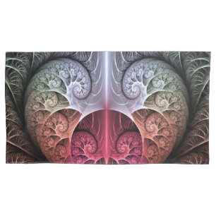 Housse D'oreillers Rythme cardiaque, art fractal surréaliste abstrait