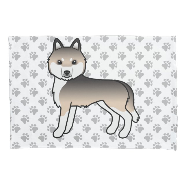 Housse D'oreillers Sable Husky Sibérien Chien Mignon & Pattes (devant)