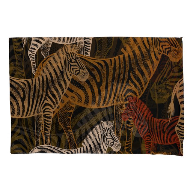 Housse D'oreillers Safari africain : Zebra Vintage Design (devant)