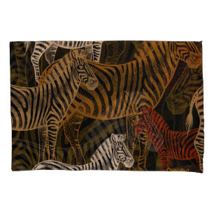 Housse D'oreillers Safari africain : Zebra Vintage Design