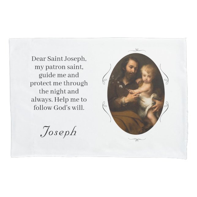 Housse D'oreillers Saint patron personnalisable (St. Joseph) (devant)