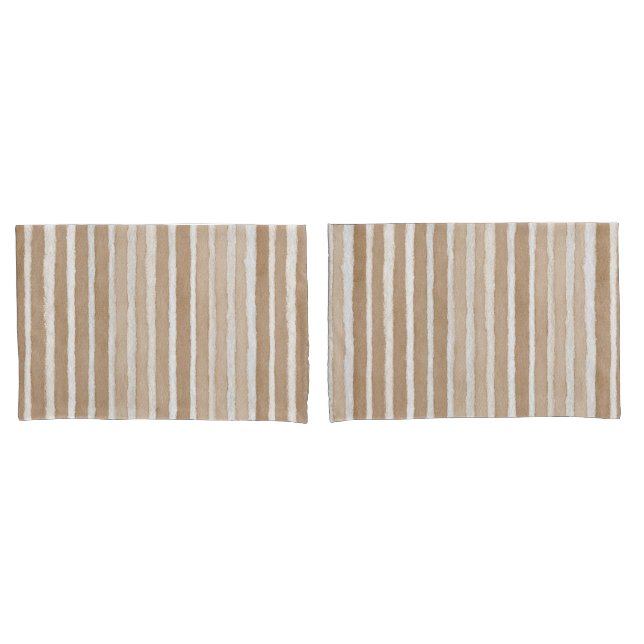 Housse D'oreillers Saint-Valentin coeurs crème et marron (devant-Set)