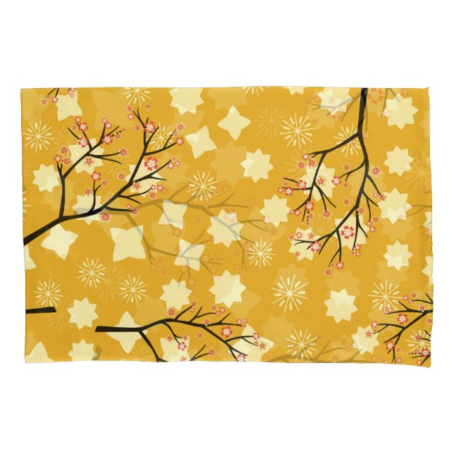 Housse D'oreillers Sakura Elegance : Modèle Floral Chinois. (devant)