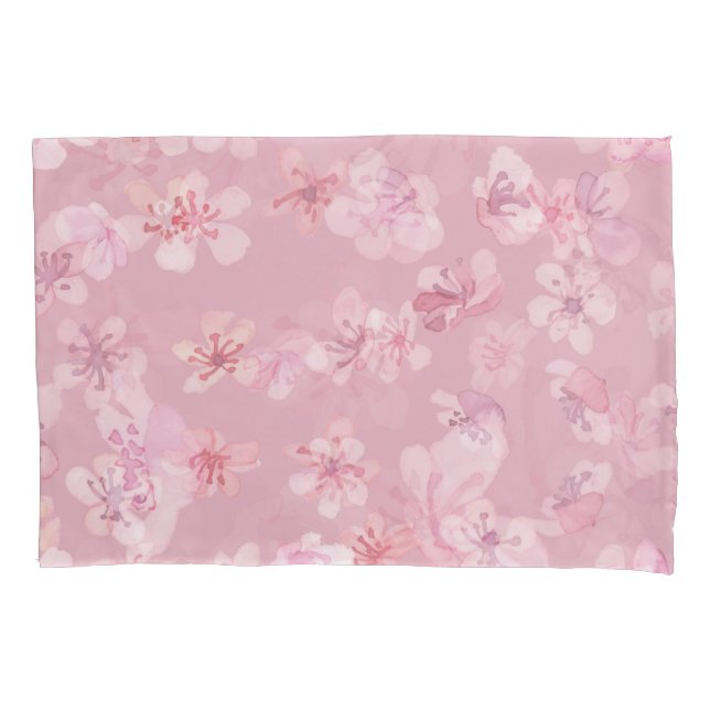 Housse D'oreillers Sakura Flower Cherry Aquarelle Texture (devant)