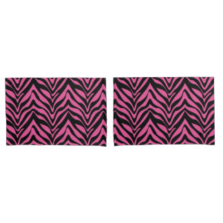Housse D'oreillers Sassy rose et noir zèbre raypes