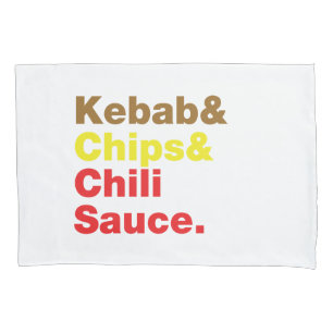Housse D'oreillers Sauce Kebab & Chips & Chili.