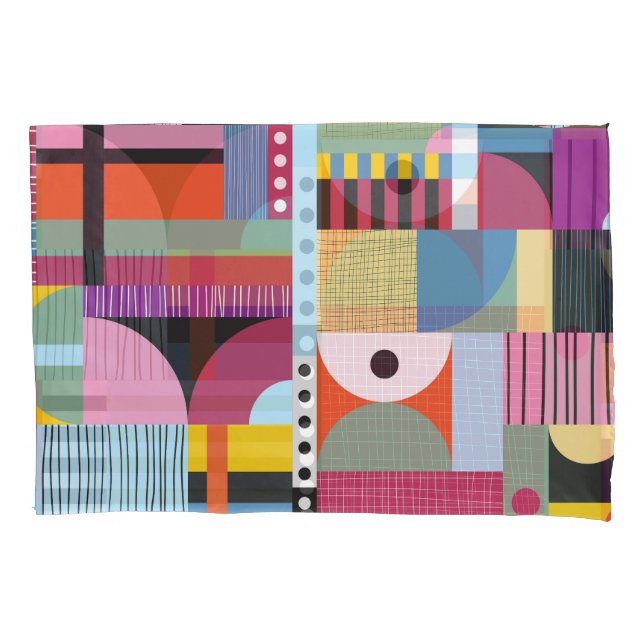 Housse D'oreillers Scandinave coloré : Mélange Motif gai. (devant)