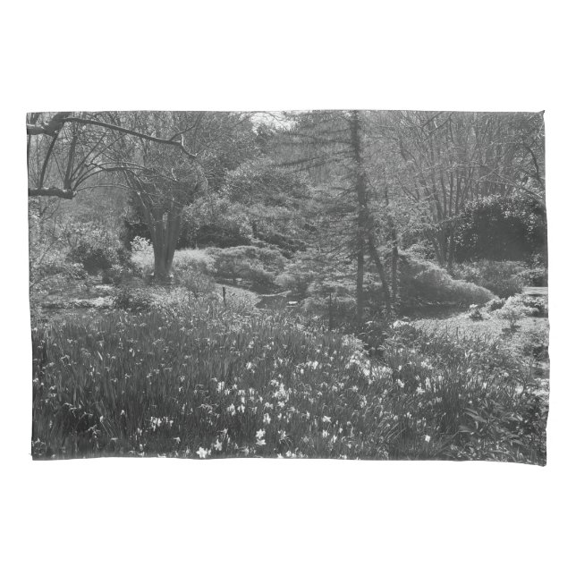 Housse D'oreillers Scène de nature en noir et blanc (devant)