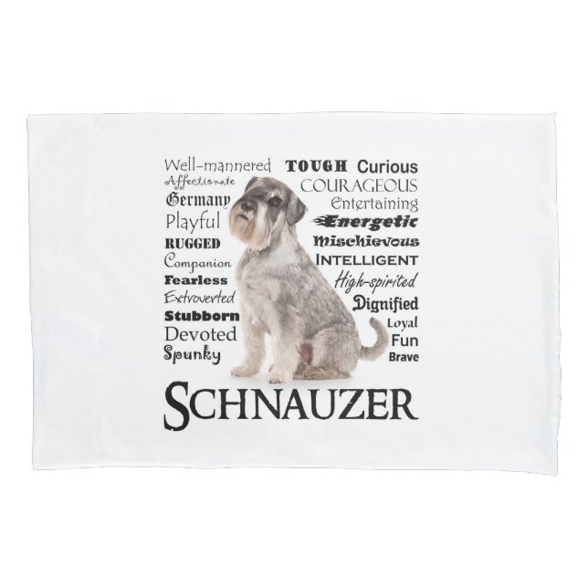 Housse D'oreillers Schnauzer Traits Pillowcase (devant)
