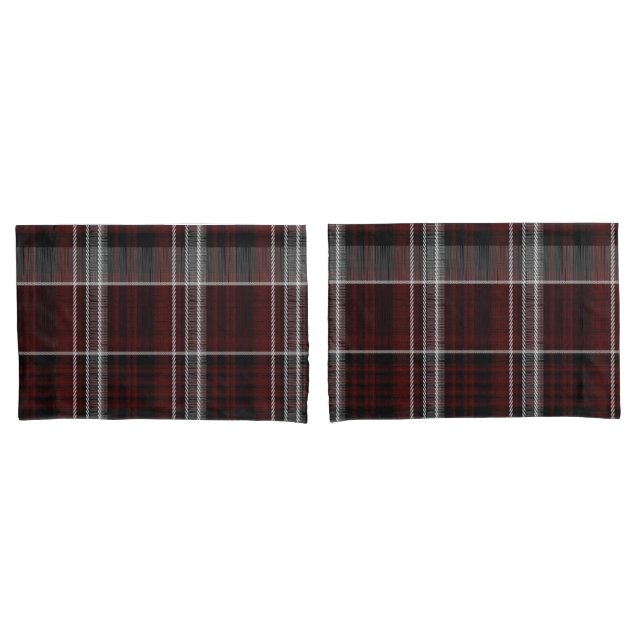 Housse D'oreillers Scotland Tartan Burgundy Grey Plaid Celtic (devant-Set)