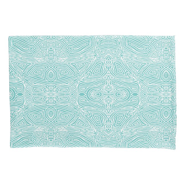 Housse D'oreillers Scribbleempreintes Turquoise (devant-gauche)