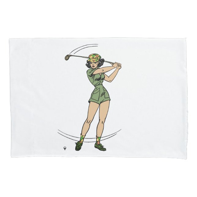 Housse D'oreillers Se réchauffer pour Golf Lady Golfer (devant)